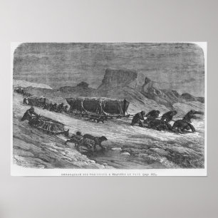 Póster Tracción de los trineos a través del hielo de