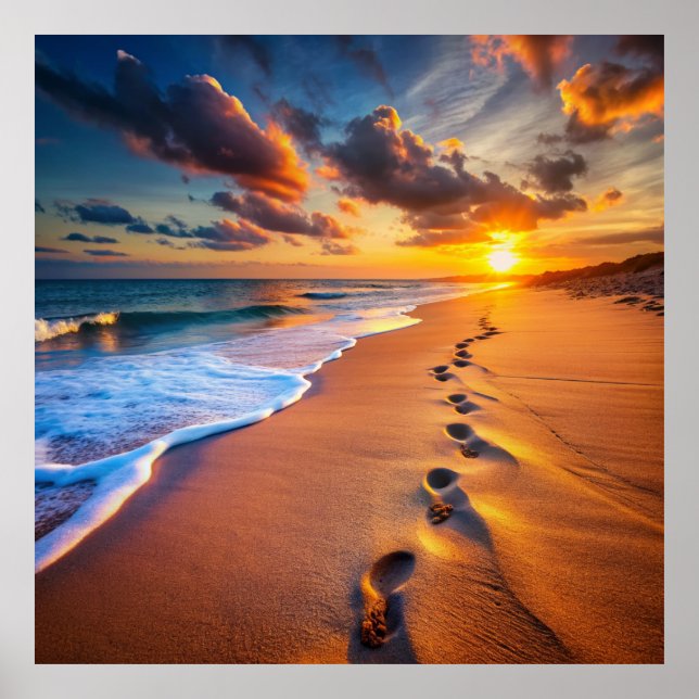 Póster traces de pas sur la plage (Frente)