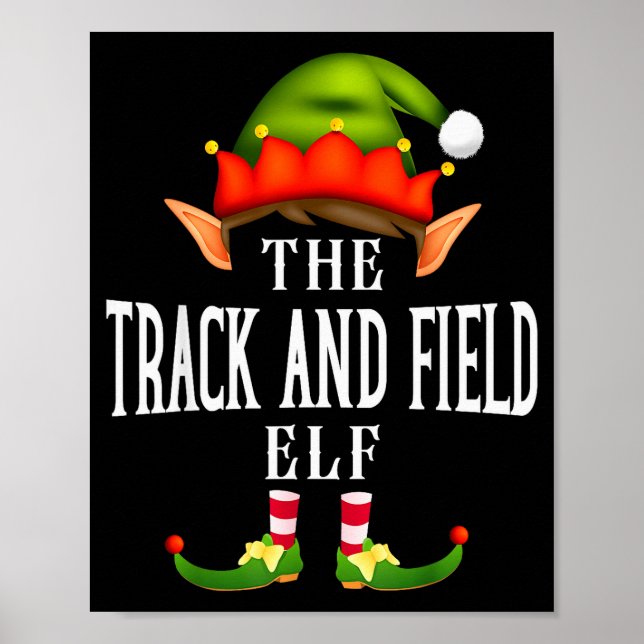 Póster Track And Field Elf Group Funny Christmas Pajama P (Frente)