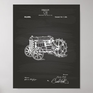 Póster Tractor 1919 Patent Art Chalkboard