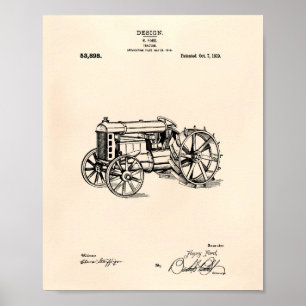 Póster Tractor 1919 Patent Art Old Peper