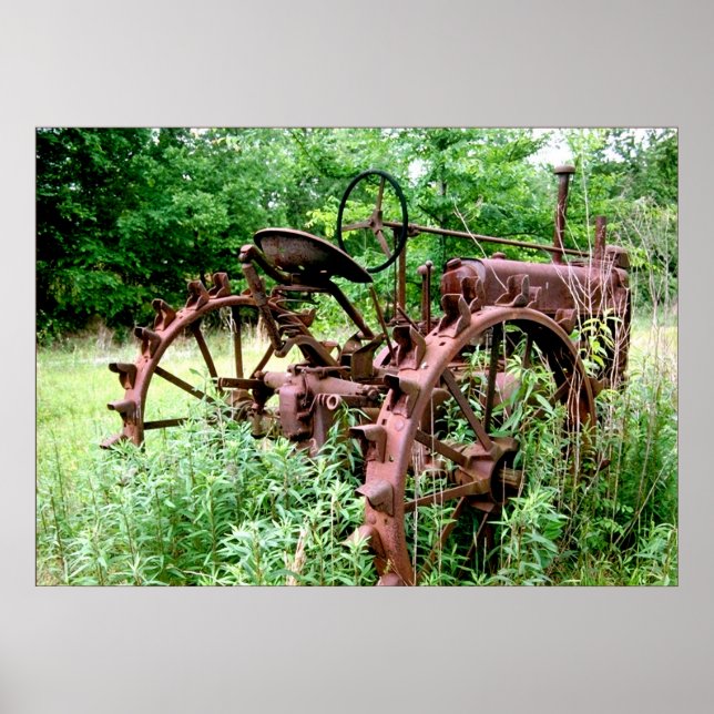 Póster Tractor antiguo (Frente)