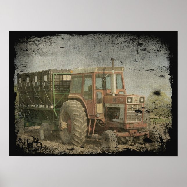 Póster Tractor antiguo (Frente)