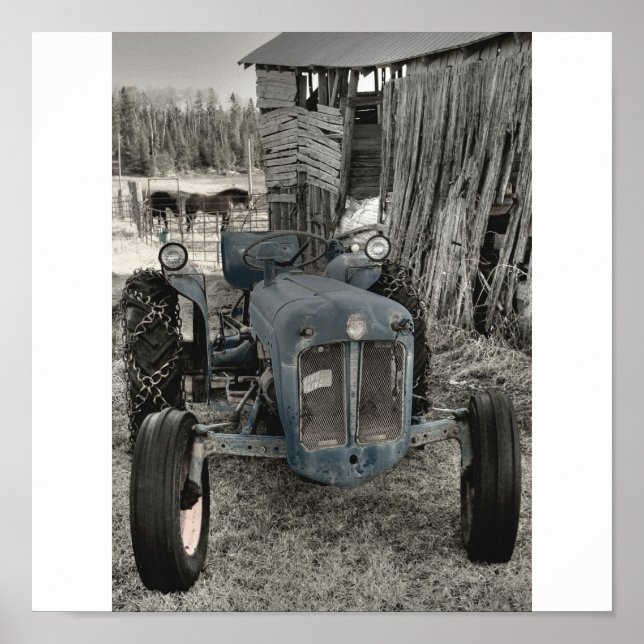Póster tractor antiguo (Frente)