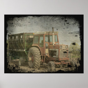 Póster Tractor antiguo
