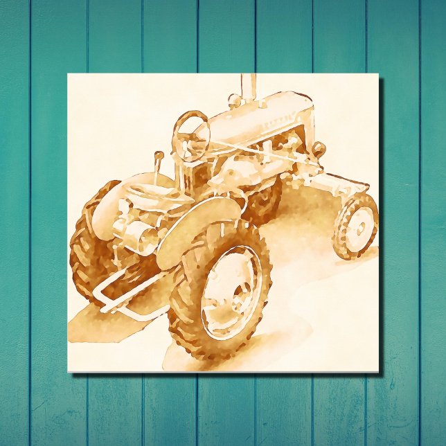 Póster Tractor antiguo - acuarela (Subido por el creador)