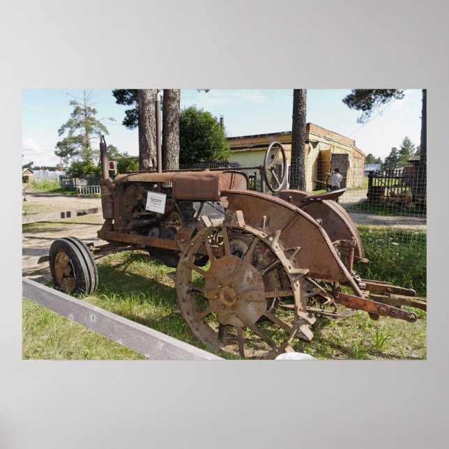 Póster Tractor antiguo ruso (Frente)