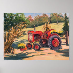 Póster Tractor antiguo y nuevo Bounty