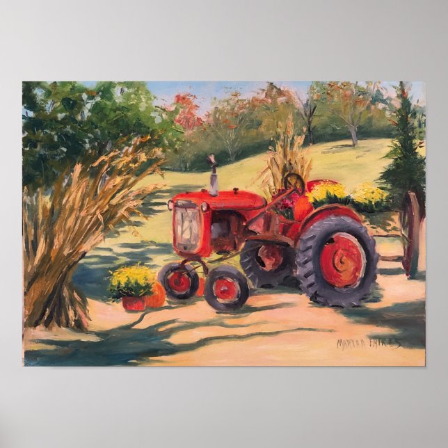 Póster Tractor antiguo y nuevo Bounty (Frente)