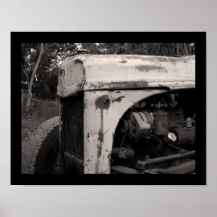 Póster Tractor de granja antigua