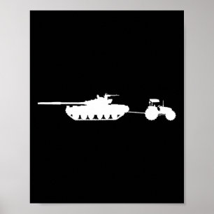 Póster Tractor de remolque de tanque T72 de Rusia Ucrania