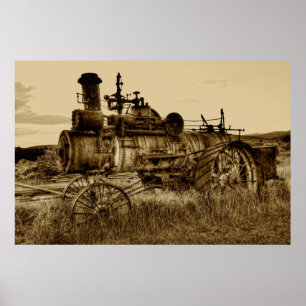 PÓSTER TRACTOR DEL VAPOR DE MONTANA