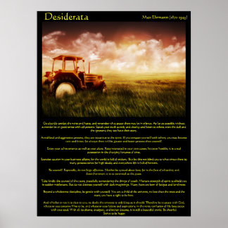 Póster Tractor Desiderata en un campo de trigo