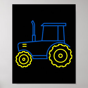 Póster Tractor divertido de Ucrania Bandera ucraniana Coo