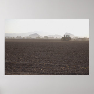 Póster Tractor en campo