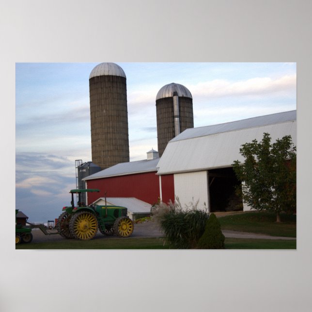 Póster Tractor en Poster de granja (Frente)