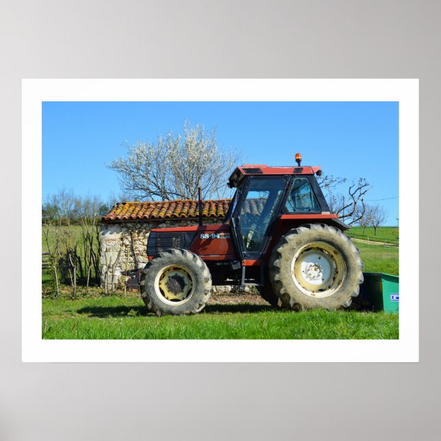 Póster Tractor en una granja en Francia (Frente)