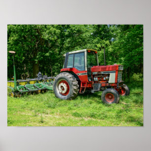 Póster Tractor internacional antiguo