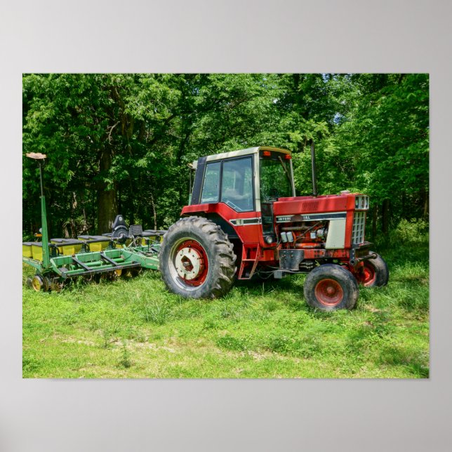 Póster Tractor internacional antiguo (Frente)