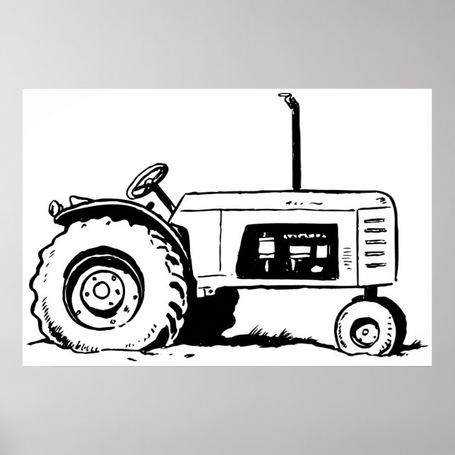 Póster Tractor Sketch (Frente)