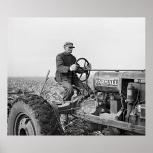 Póster Tractor viejo de confianza, los años 30