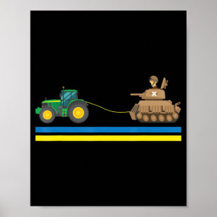 Póster Tractores sobre los tanques Ucrania Yo apoyo a Ucr