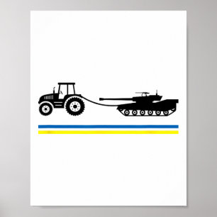 Póster Tractores Sobre Tanques Ucrania