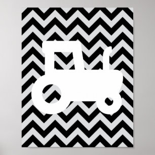 Póster Tractors, Trucks, and Bucks Chevron Art Print Set