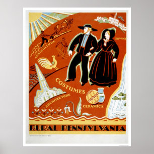 Póster Tradición del traje de Amish WPA 1938
