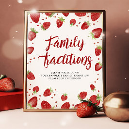 Póster Tradiciones familiares personalizadas Rótulos de f