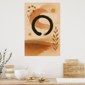 Póster Traditional Chines Boho Art