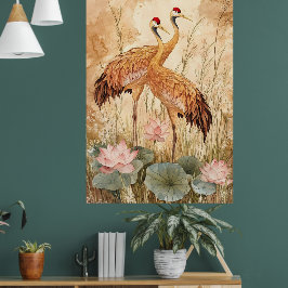 Póster Traditional Chinese "flowers and birds" style pain