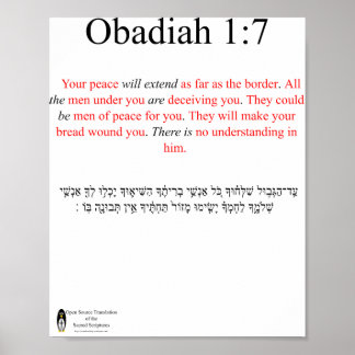 Póster Traducción de código abierto Obadiah 1:7 Poster