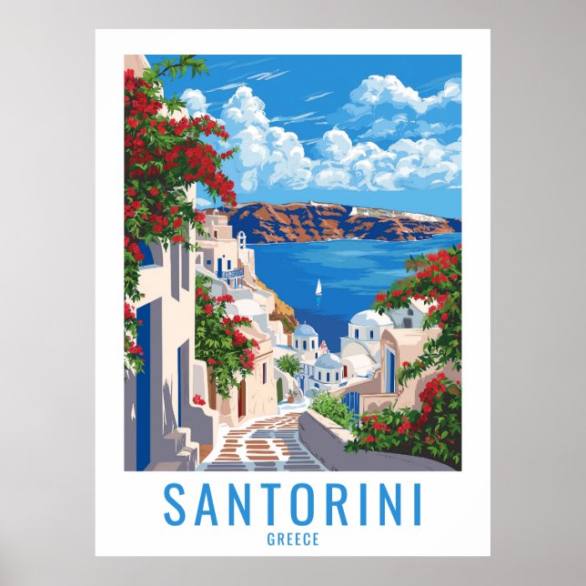 Póster Traer a Santorini a casa: Santorini Grecia (Frente)