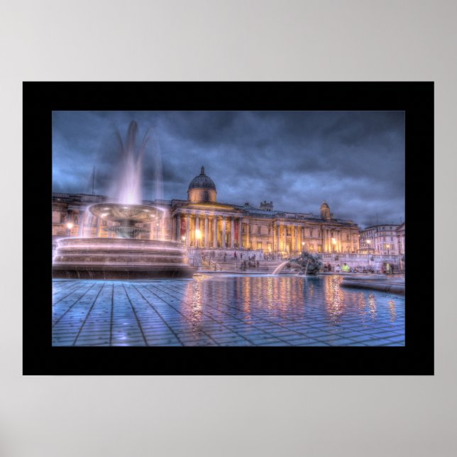 Póster Trafalgar Square, London (Borded Print) (Frente)