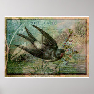 Póster Tragar con flores