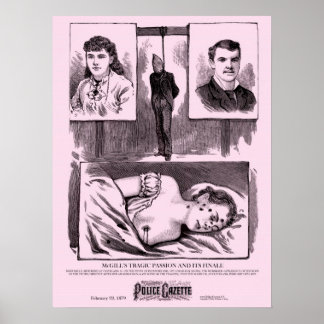 Póster Trágica pasión del poster de la Gaceta de Policía