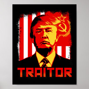Póster Traidor En Jefe Presidente Trump Protesta De Vesti