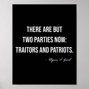Póster Traidores Y Patriotas Republicano Conservador Trum