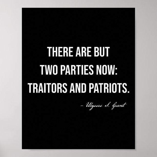 Póster Traidores y Patriotas Republicano Conservador Trum (Frente)