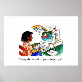 Póster "Traigan el mundo al alcance de la mano"