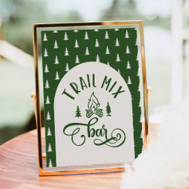 Póster Trail Mix Bar One Happy Camper cumpleaños