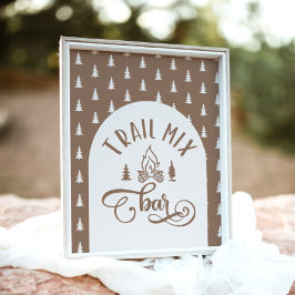 Póster Trail Mix Bar One Happy Camper cumpleaños