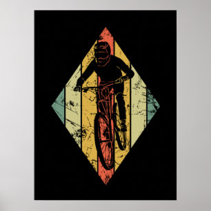 Póster Trail Mountain Biker Vintage