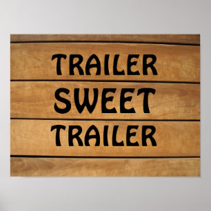 PÓSTER TRAILER TRAILER DULCE RÓTULO DE MADERA RÚSTICA