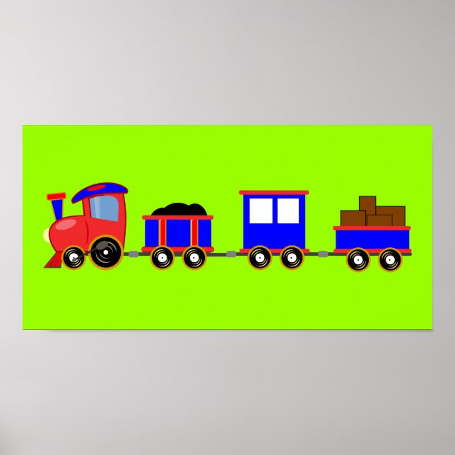 Póster train-312107 personalizado  coches de motor de jug (Frente)
