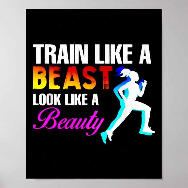 Póster Train Like A Look Like A Beauty Fitness  (Frente)