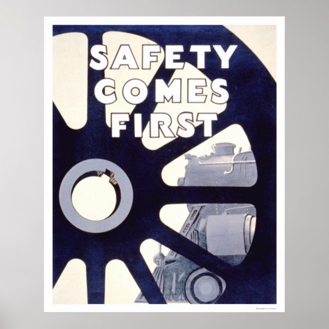 Póster Train Safety First 1937 WPA (Frente)
