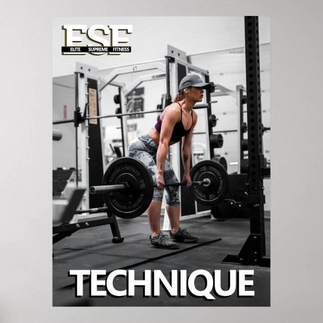 Póster Training Fitness Business Logo Technique Poster (Frente)