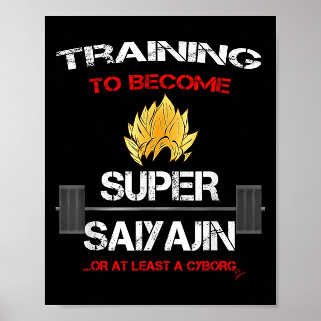 Póster Training To Become A Super Saiyajin - Fun Fitness  (Frente)